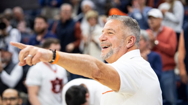 Auburn basketball HC Bruce Pearl reacts to Mississippi State’s dominance without Johnny Broome