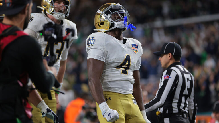 Notre Dame quarterback Jeremiah Love has dismissed the big injury news heading into the CFP final