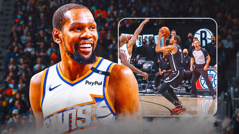 Suns’ Kevin Durant has a directional reaction at 2021. NBA PLAY-OF ‘PTSD’