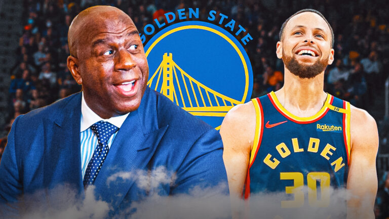 Magic Johnson Congratulations Stephen Curry Curri at 4,000 Trom